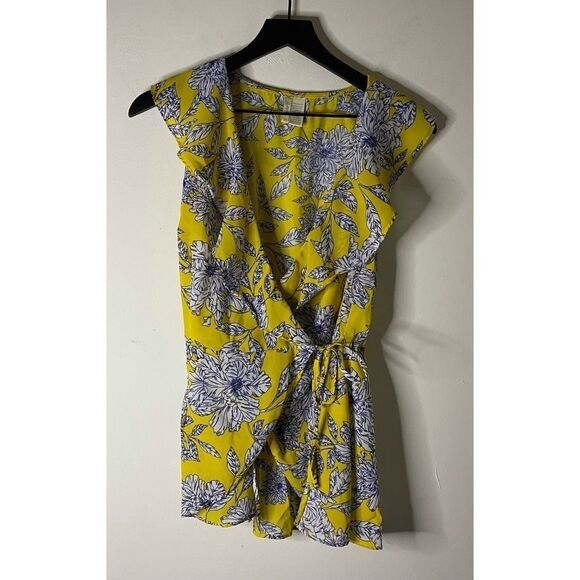 Japna Sleeveless Floral Peplum Wrap Top Size XS - Picture 1 of 6